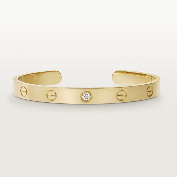 [VEXCAL]LOVE BRACELET 6.1MM 1 DIAMOND OPEN CUFF